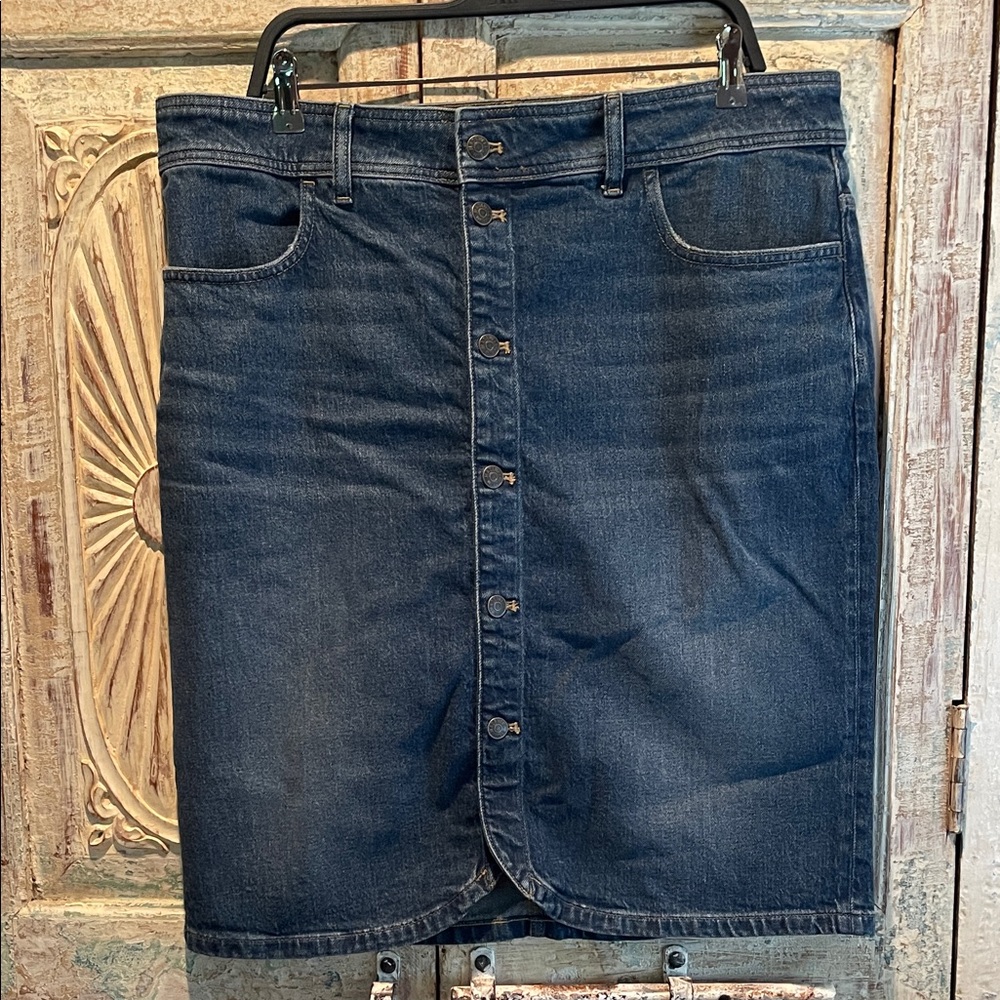 Madewell Blue Denim Midi Skirt
